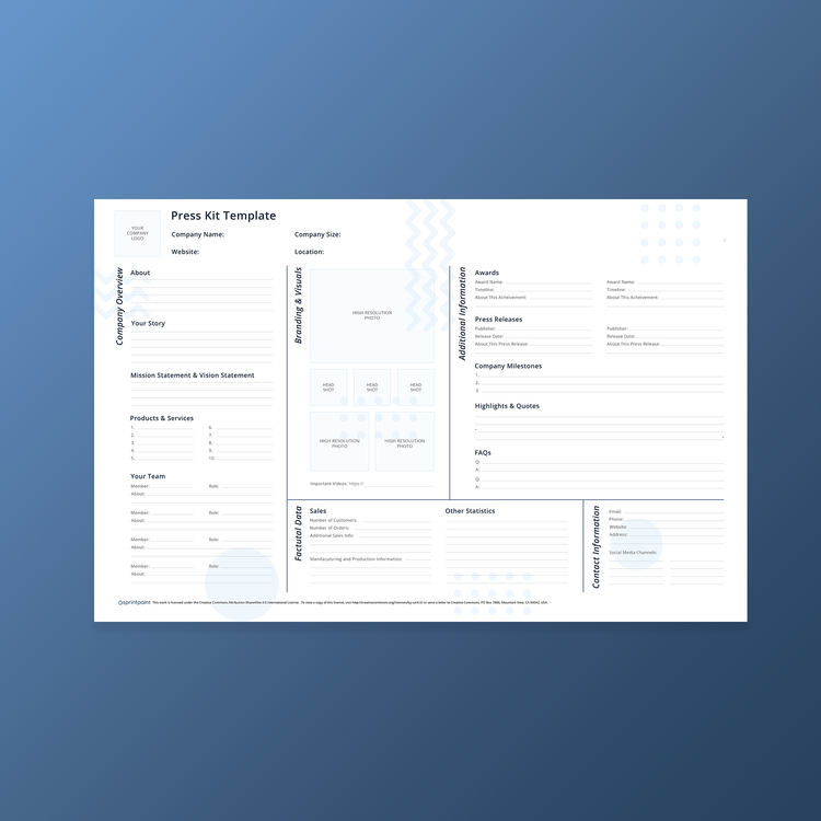 Press Kit Quicksheet