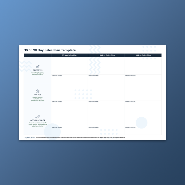 30 60 90 Day Sales Plan Quicksheet