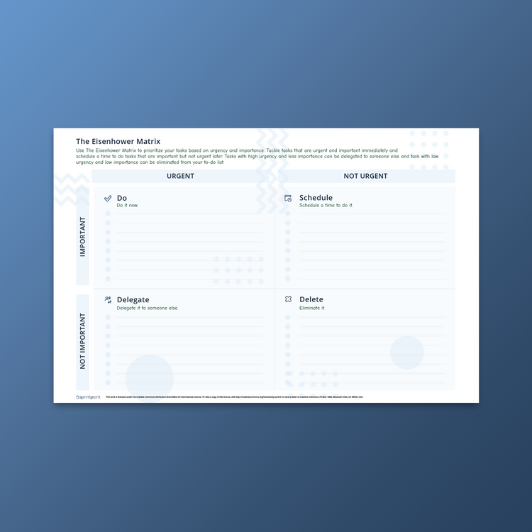The Eisenhower Matrix by Sprintpoint