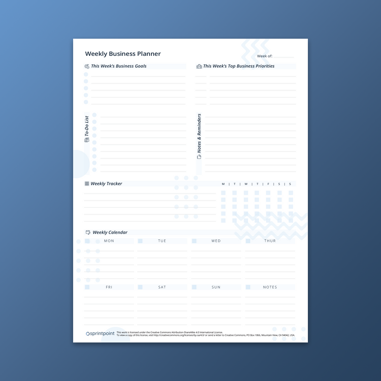 Weekly Business Planner by Sprintpoint