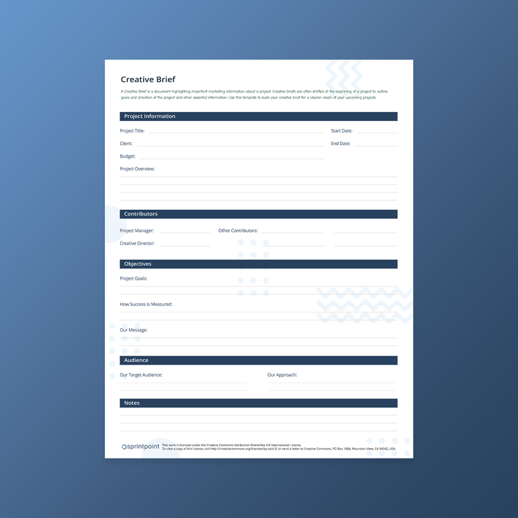 Creative Brief Quicksheet