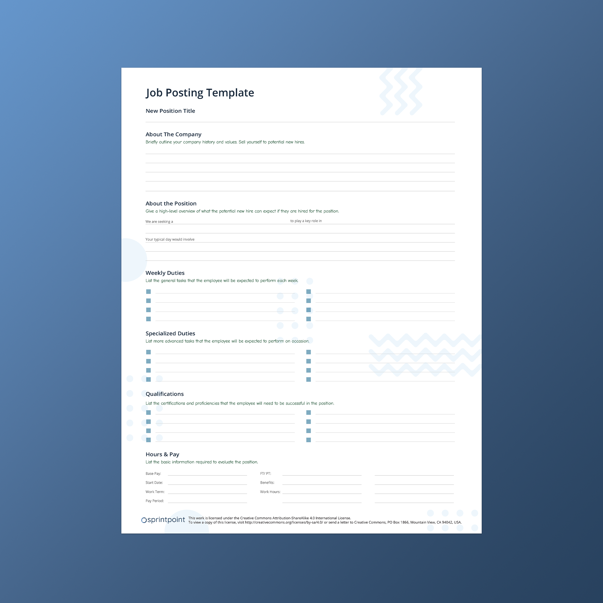 Example Job Posting Format Job Posting Template